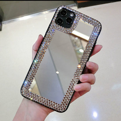 Acrylic Mirror Rhinestone Luxury Diamond Makeup Mirror Phone Case 8a077829 8df2 4ec6 8f98 91957f0afdc1