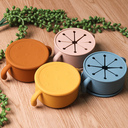 Go Out Carry Cover Dustproof Children's Silicone Snack Bowl 8a2e4261 c8bb 41b8 931f ff98df3ee1b8