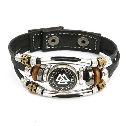 Viking Pirate Compass Pattern Leather Bracelet 8a531880 d17e 432f a92b 813a911a9a57