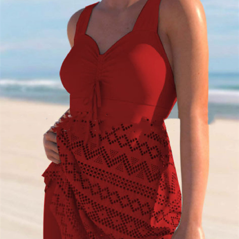 Korean Version Of Solid Color Lace One-piece Swimsuit 8a5e30bb 6439 4ad2 9e38 a5e2b9693223