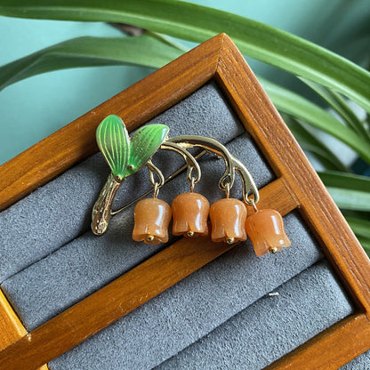 Natural Golden Jade Glass Berry Lily Of The Valley Brooch 8aaa573a b164 418d a1d7 82fb9b440391