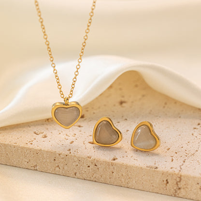 Stainless Steel Necklace Earrings Women's Jewelry Suit 8af6514f bba2 4636 addf 20aa7e552be9