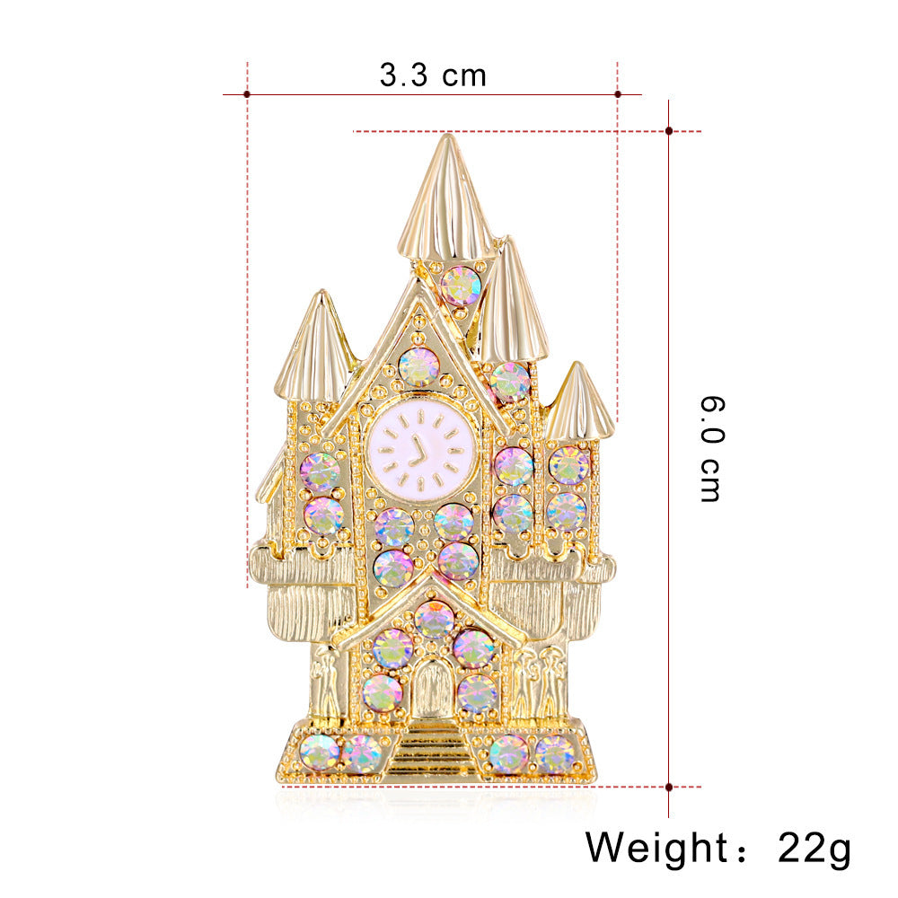 Fashion Creative Castle Alloy Diamond Brooch 8b098865 88f8 4b60 b1f3 56d75cdac884