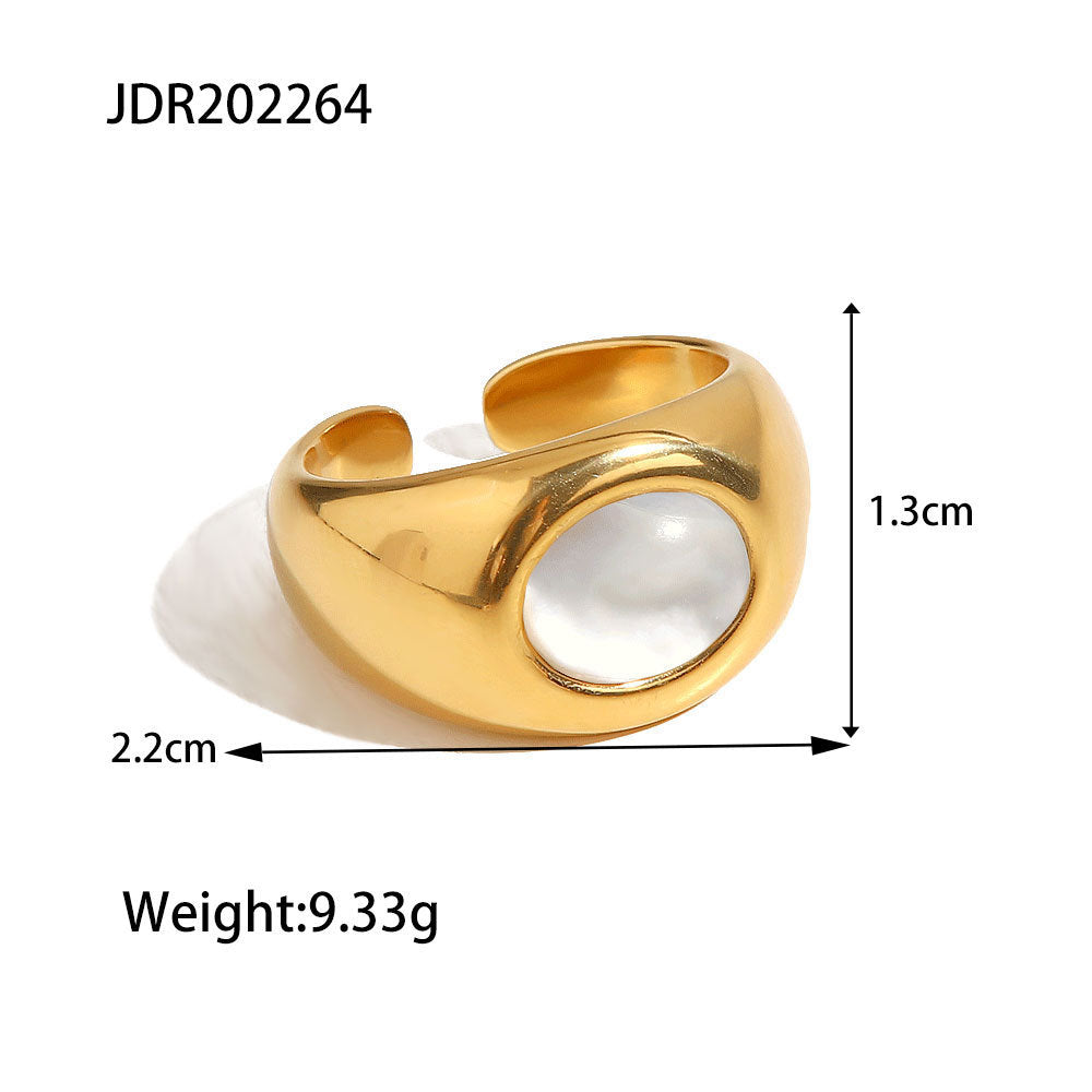 Women's Versatile High-grade Colorfast Titanium Ring Earrings 8b1f7e09 776f 4ca1 817d afe9419a0346