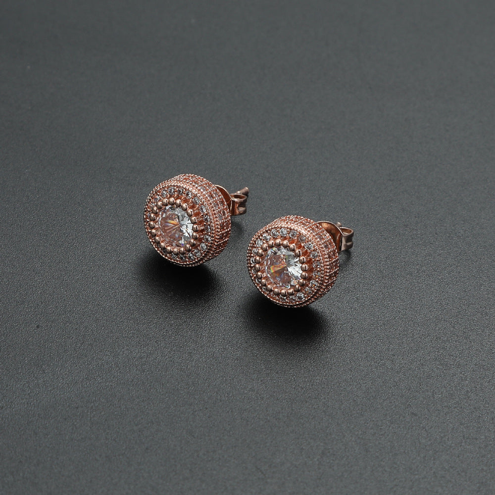 Round Full Zircon Hip Hop Personality Earrings Men And Women Trendy Diy Earrings 8b33d691 c1a9 4725 b90a 3369ca53c6c1