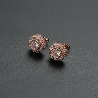 Round Full Zircon Hip Hop Personality Earrings Men And Women Trendy Diy Earrings 8b33d691 c1a9 4725 b90a 3369ca53c6c1