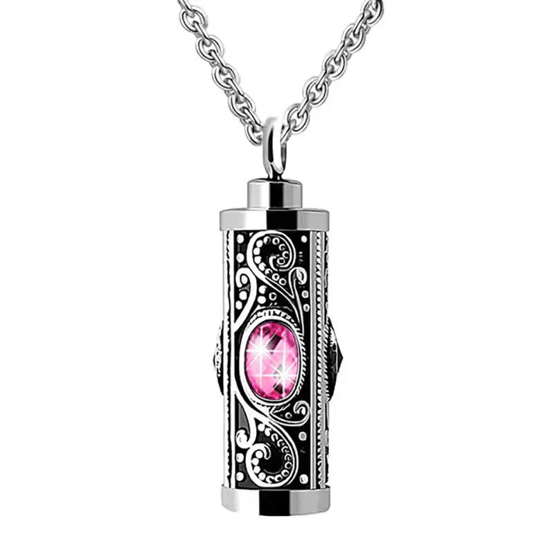 Stainless Steel Birthstone Cinerary Casket Openable Pendant Necklace 8b45d550 f1ea 4119 bfd4 00f5d0f7d5ef