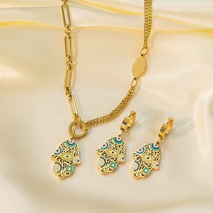Stainless Steel Necklace Earrings Women's Jewelry Suit 8b583f3d 8c81 4fdd b795 0374a2285a4c