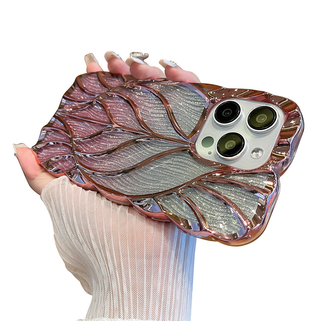Three-dimensional Leaves Phone Case Light Luxury Electroplating 8b6ca68d db6c 4dc6 b640 c356c6932a48