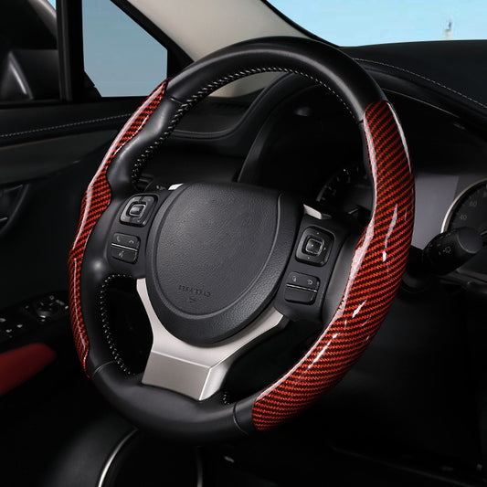 Car Carbon Fiber Pattern Glossy Car Steering Wheel Cover 8b6f3c8c b555 4c39 afd7 eee5b8ee1942