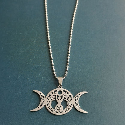 Triple Moon Celtic Knot Pendant Necklace 8b74b8f1 fa4a 4029 ac14 451cd6c79a53