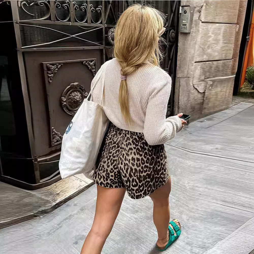 Women's Shorts Street Retro Leopard Print 8b7bcaef 223b 4558 8964 8a1241cdb7e5