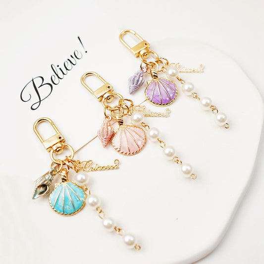 Lovely Pearl Shell Conch Key Chain Pendant 8b851b5b e9f6 44f6 8b58 726ec4d19092