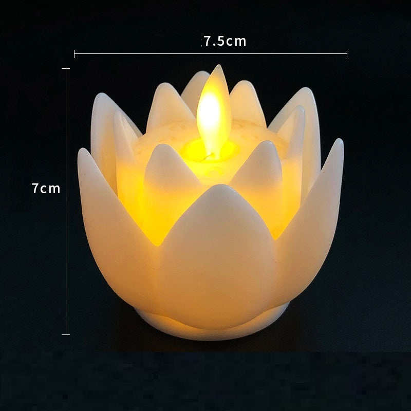 Temple Buddha Front Lotus Lamp Tribute Led Electronic Flower Shape Candle Light 8b891092 c20e 4ee0 9e02 ce99b0565dee