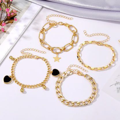Black Peach Heart Bracelet Retro Simple Multi-layer 8b98b0a1 ef38 401a a29a 7b73ba805de3