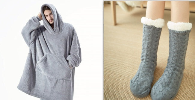 Hoodie Sweatshirt With Big Pocket Tops Sweater Comfortable Loose Double-Sided Fleece Thicker Wearable Blanket 8ba653b7 99aa 4