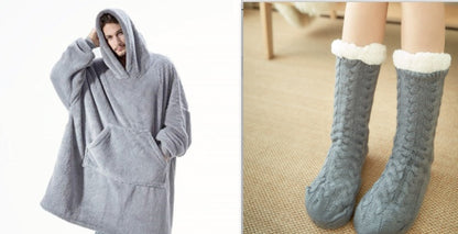 Hoodie Sweatshirt With Big Pocket Tops Sweater Comfortable Loose Double-Sided Fleece Thicker Wearable Blanket 8ba653b7 99aa 4