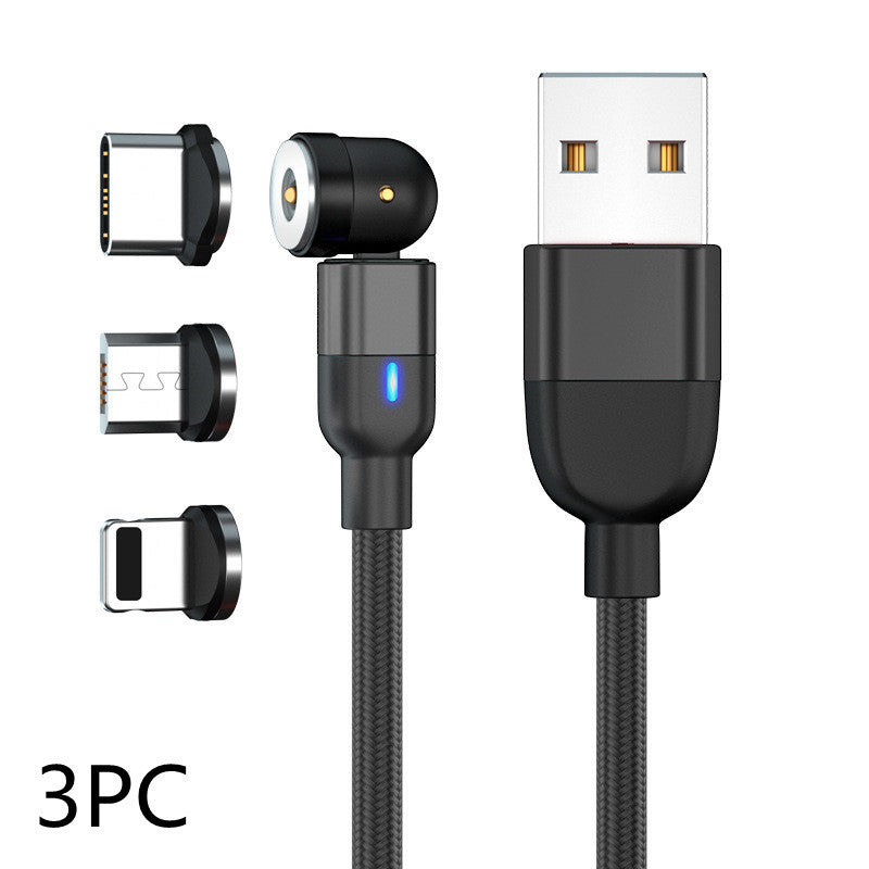 Data Cable 540 Degree Blind Suction Round Magnetic Charging Cable Three-in-one Bent Magnetic Cable - 图片 16