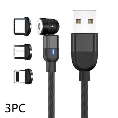 Data Cable 540 Degree Blind Suction Round Magnetic Charging Cable Three-in-one Bent Magnetic Cable - 图片 16
