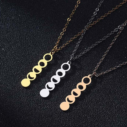 Women's Moon Phase Shape Space Themed Pendant Necklace 8bc5cffc b946 4c07 ad3a ad406df8b43b