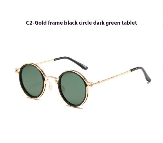 Sunscreen Retro Style Round Frame Metal Sunglasses 8bdaee8a 70e5 40b9 ace3 76a547041c97 trans