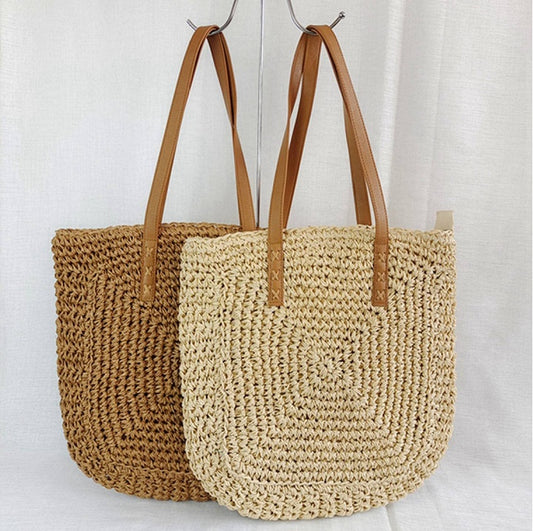 Large Capacity Straw Beach Shoulder Bag 8bdb5399 9fbf 4b48 b11a 0b5d10e98231