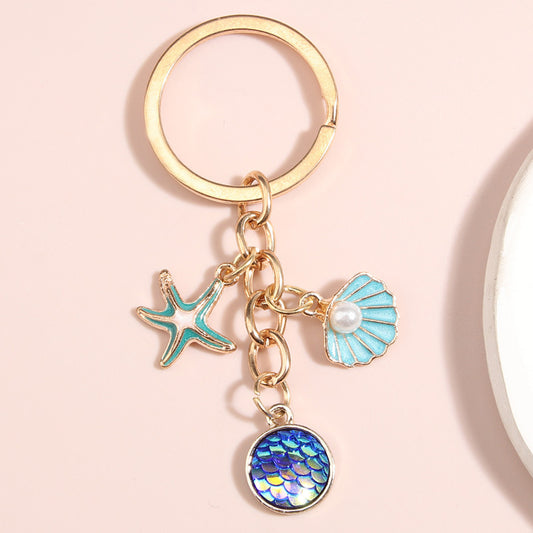 Creative Shell Starfish Mermaid Alloy Drip Keychain Pendant 8befb9dd d339 4020 8264 2984c83a05fd