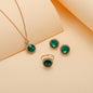 Fashion Simple Water Brick Round Emerald Jewelry Suit 8c01ee54 a87f 4cf6 99e6 e9c7521638a3