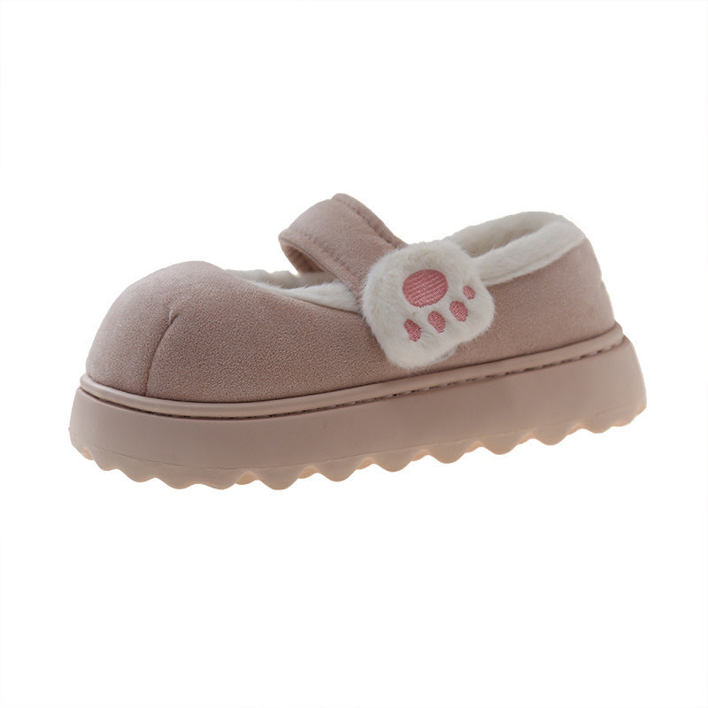 Women's Cotton-padded Shoes Cute Cartoon Cat's Paw Velcro Plush Shoes 8c0654a6 319a 468d a784 e364b3ae65c0