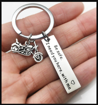 8 Styles Stainless Steel Key Chain Drive Safe I Need You Here With Me Keychain Couples Jewelry Engraved Car Key Chain SP1456 - HD Wireless Product #10
