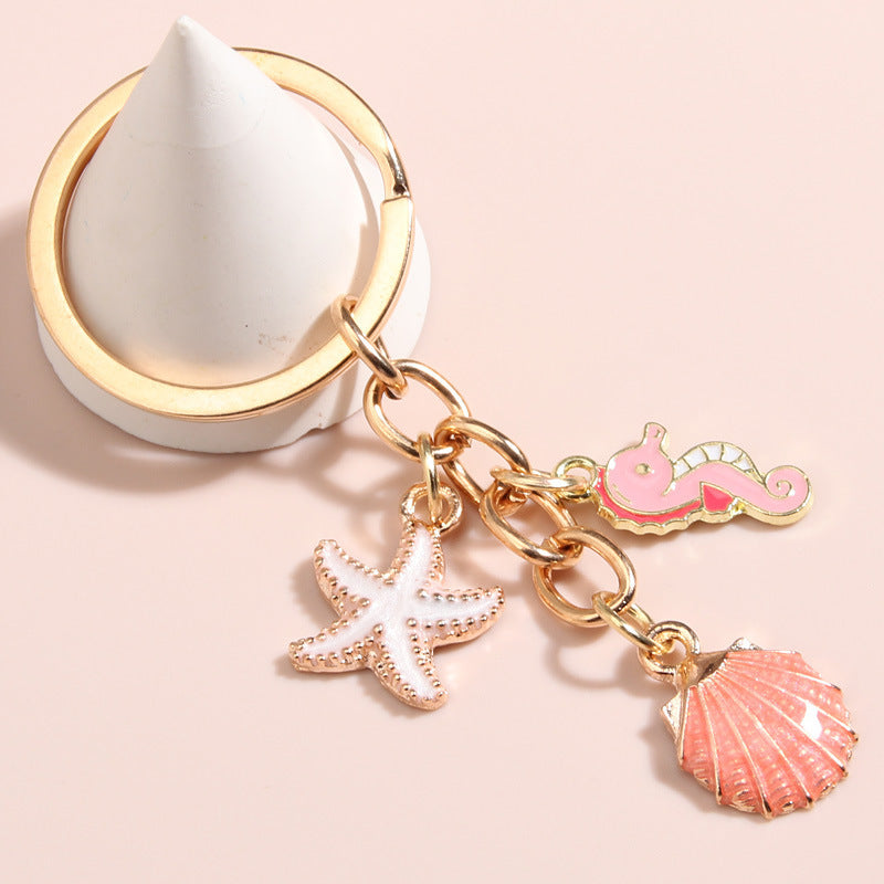Creative Shell Starfish Mermaid Alloy Drip Keychain Pendant 8c39824d 1742 469b b4ad 84962e52881d