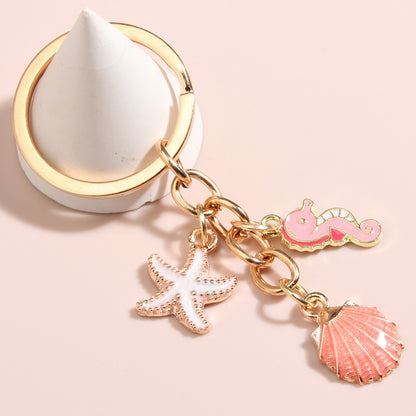 Creative Shell Starfish Mermaid Alloy Drip Keychain Pendant 8c39824d 1742 469b b4ad 84962e52881d