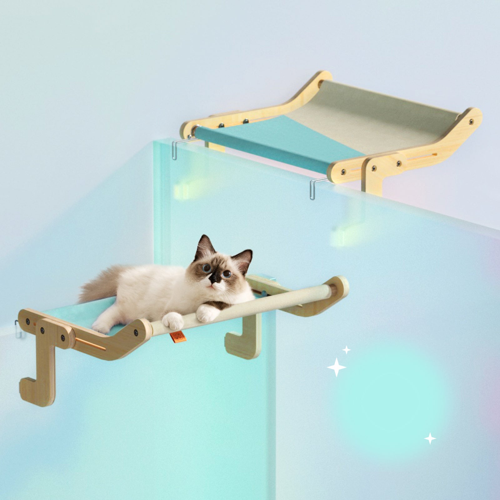 Mewoofun Pet Cat Window Perch 4 Color Wooden Assembly Hanging Bed Cotton Canvas Easy Washable Multi-Ply Plywood New Dropshipp