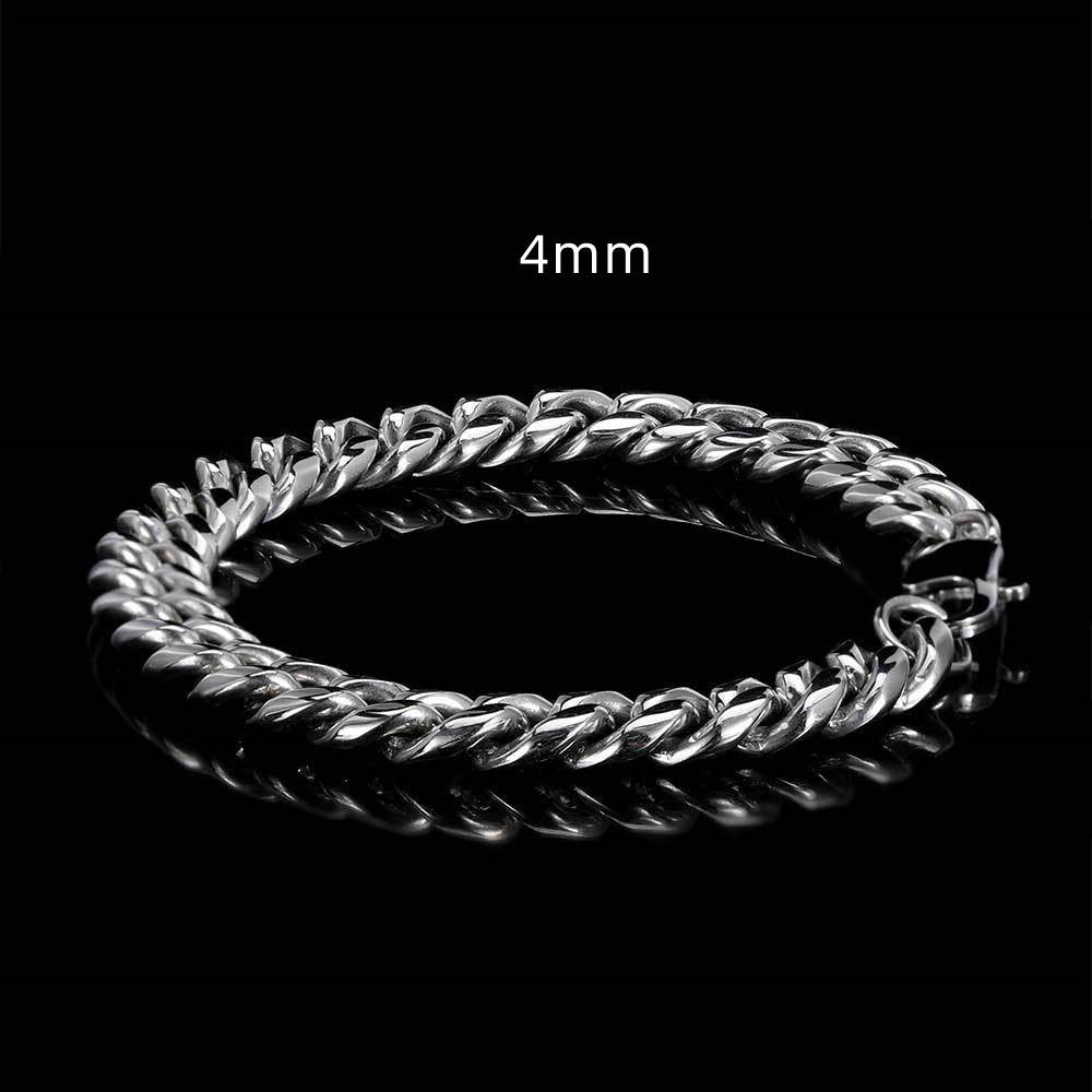 Japanese Buckle Stainless Steel Round Grinding Encrypted Cuban Bracelet 8c6d0a02 63d8 46b0 8968 c51f20d6def1