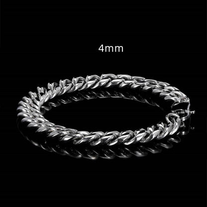 Japanese Buckle Stainless Steel Round Grinding Encrypted Cuban Bracelet 8c6d0a02 63d8 46b0 8968 c51f20d6def1