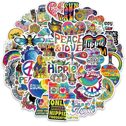50 Cartoon Hippie Hippie Stickers Personalized Decoration Line - HD Wireless Product #6