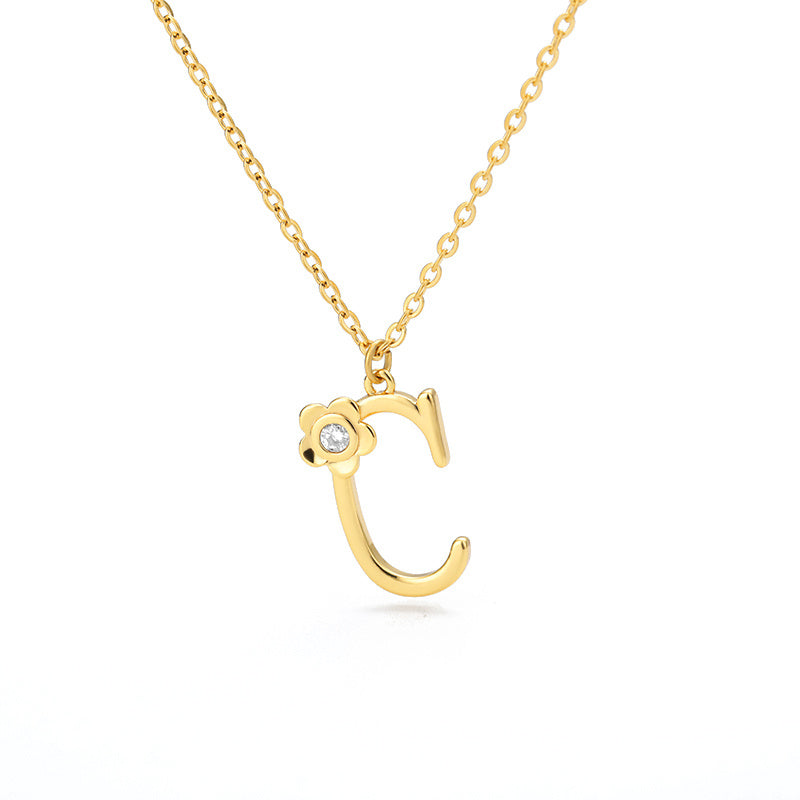 Rose English Alphabet Pendant Necklace 8c7760d6 758e 42e5 b117 7fa81d6fa906
