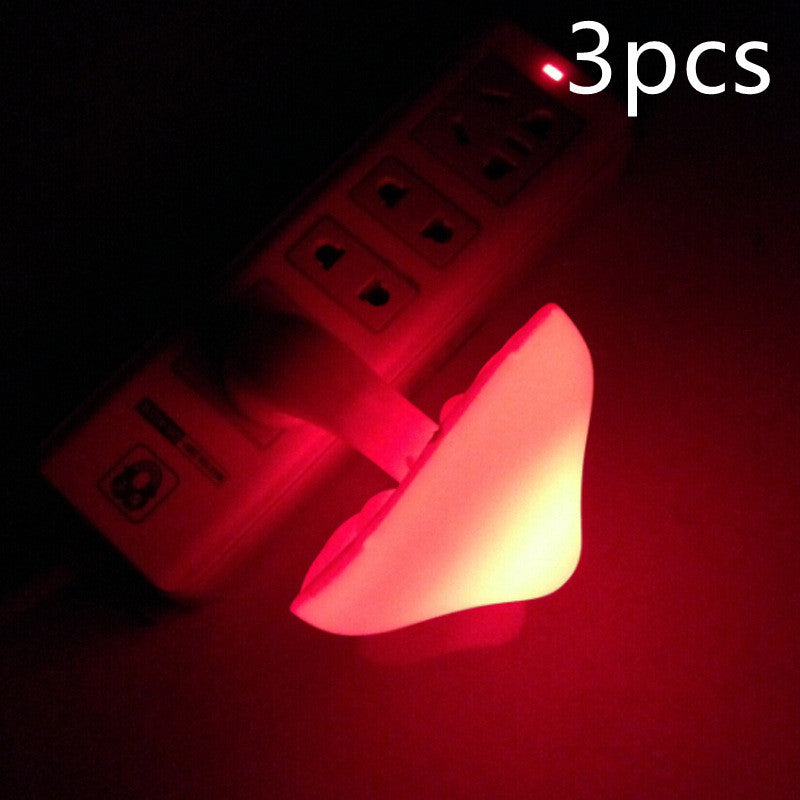 LED Night Light Mushroom Wall Socket Lamp EU US Plug Warm White Light-control Sensor Bedroom Light Home Decoration 8c8f6200 7