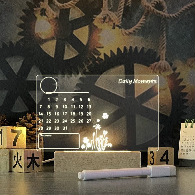 Solid Wood Base Luminous Acrylic Transparent Note 8c92a720 f124 4989 833a 9b46c026453c