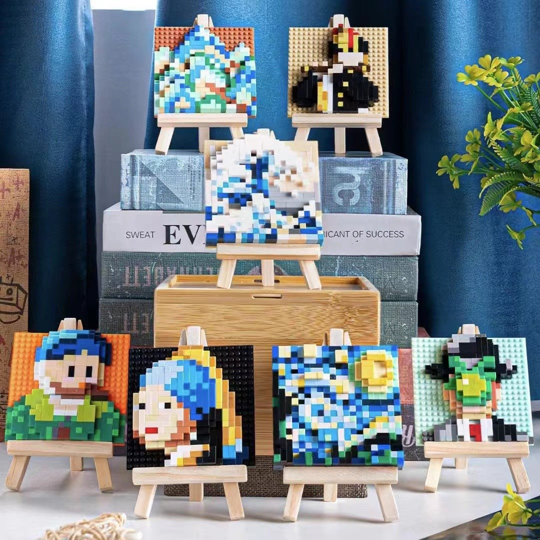 Building Blocks Ornaments Small Particles Starry Sky Oil Painting Board Adult Assembled Toy Art Ornaments 8cac643e eb9d 4522 