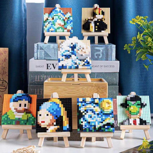 Building Blocks Ornaments Small Particles Starry Sky Oil Painting Board Adult Assembled Toy Art Ornaments 8cac643e eb9d 4522 