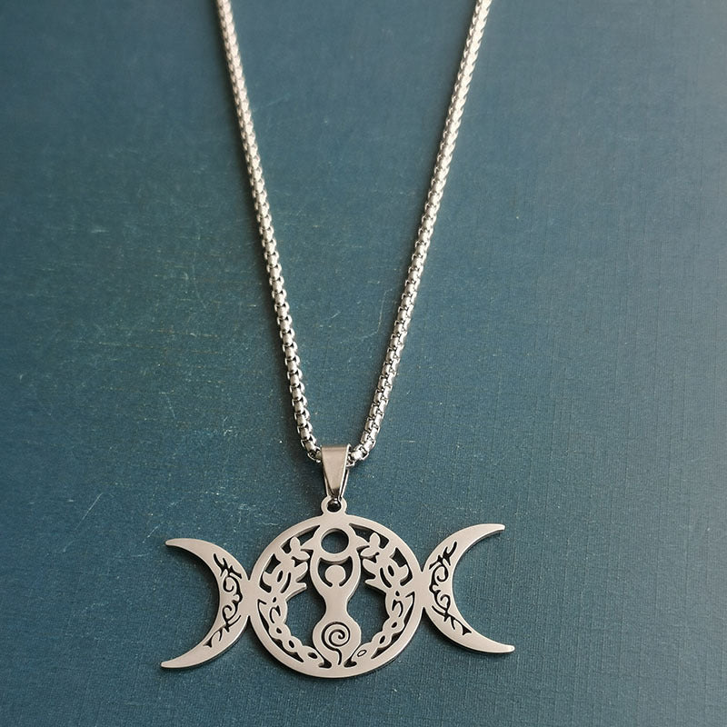 Triple Moon Celtic Knot Pendant Necklace 8cc0b3da ebe2 4463 bf15 2249b74e7142