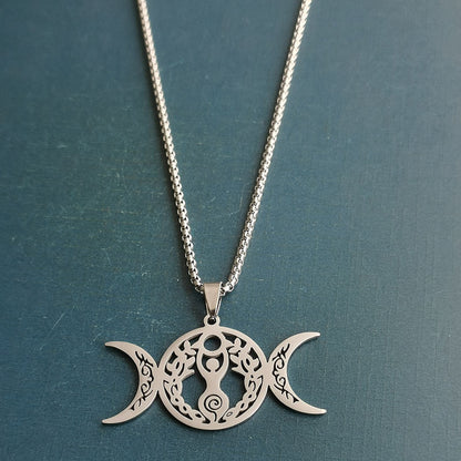 Triple Moon Celtic Knot Pendant Necklace 8cc0b3da ebe2 4463 bf15 2249b74e7142