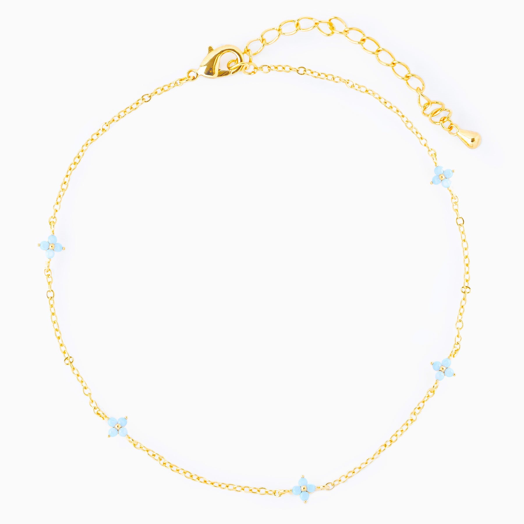 Women's Fashion Blue Flower Anklet 8cc8c0e3 aada 4ca6 b7f7 eafca17a8a71
