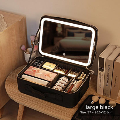 With Mirror And LED Light Cosmetic Bag Skin Care Storage Box 8cd3bbd3 50ce 4a9f bf99 ba7e81bc2538 trans