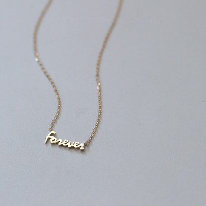 Sterling Silver Plated 14K Gold Necklace Women Forever English 8cd5ec93 1151 419f 8950 b42c04d65d5d