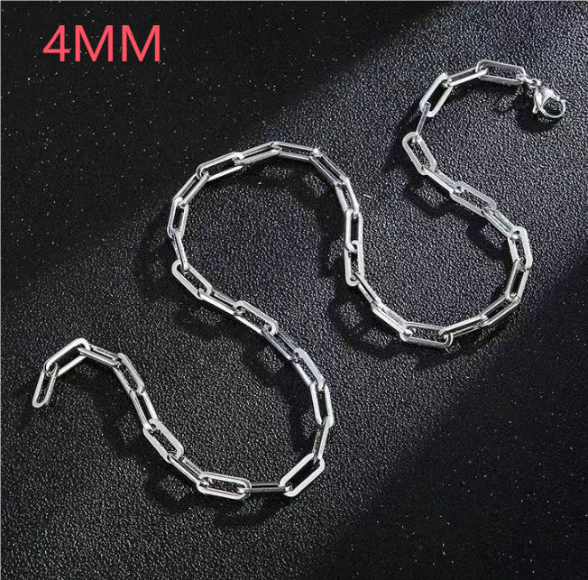 18k Gold Stainless Steel Paper Clip Clavicle Necklace Female 0 Word Chain All-match - HD Wireless Product #11
