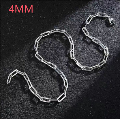 18k Gold Stainless Steel Paper Clip Clavicle Necklace Female 0 Word Chain All-match - HD Wireless Product #11