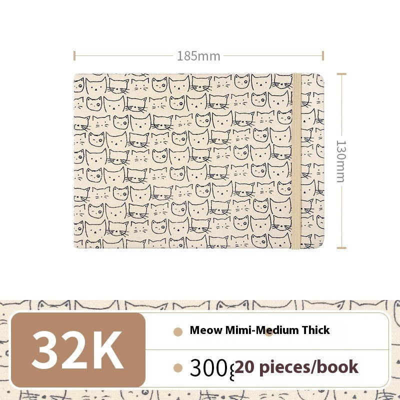 Feiluniao Watercolor Notebook Fabric Handmade Mini Portable Portable Character Sketch Hand Painted Graffiti Drawing Book - 图片 27