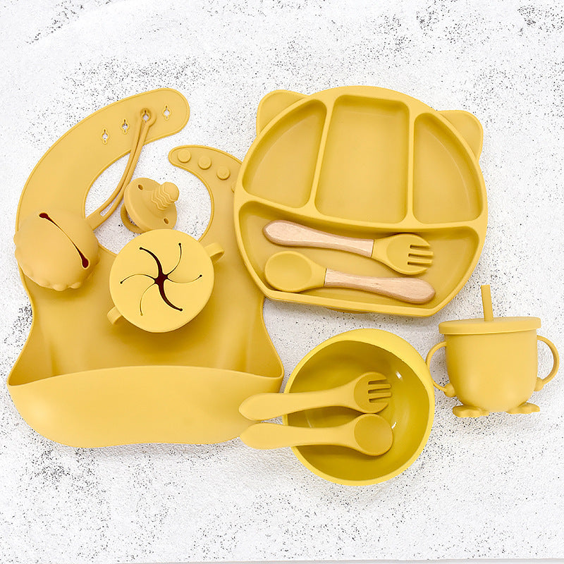Infant Feeding Tableware Set Divided Grid Silicone Dinner Plate 8cf2a3a1 554b 4f96 ae54 3df4982400e3